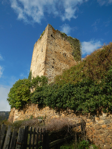 The 13th century tower in Mogrovejo, a village in a Picos de Europa