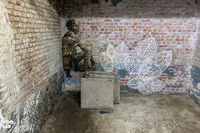 Street Artist Swoon's Wheatpaste work at Mima Museum in Brussels