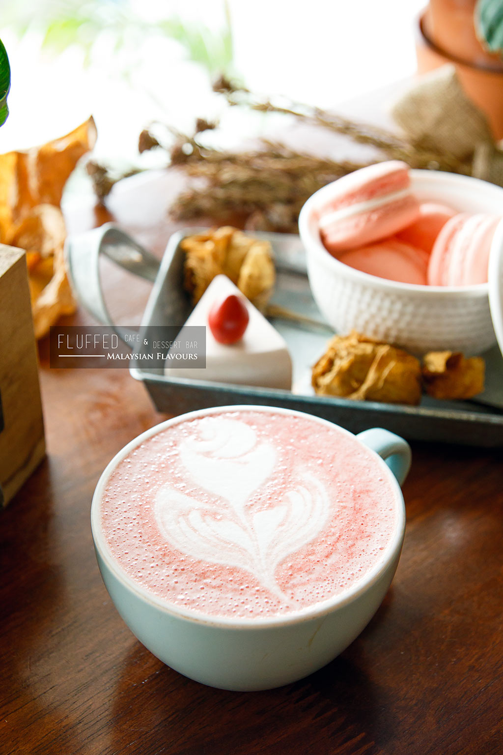 Fluffed Cafe pink latte