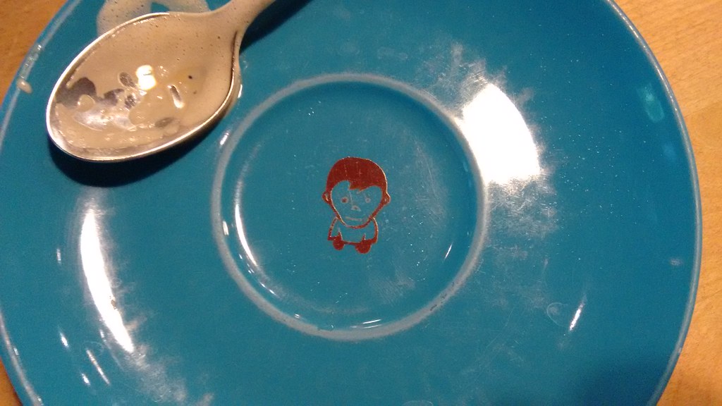 Jimmy Monkey's logo on the saucer