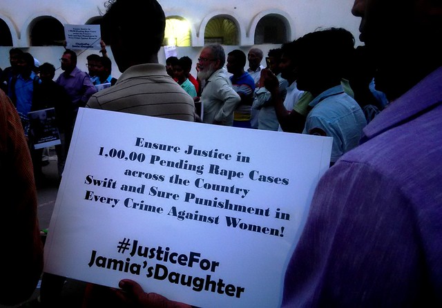Protest @Jamia Nagar against Gang Rape of a minor girl