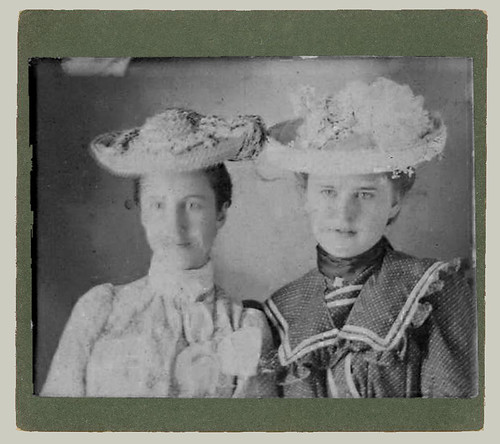Two women with hats