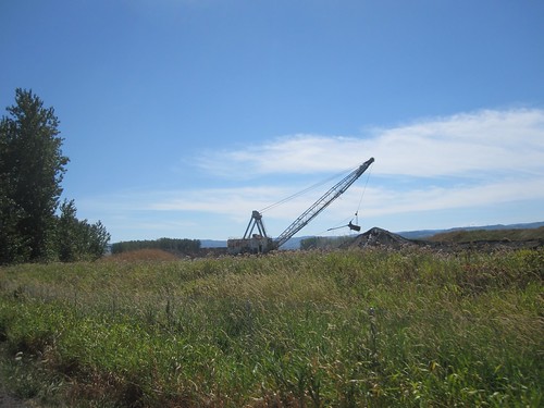 CalPortland's 7450 dumps a load of gravel onto a yard pile