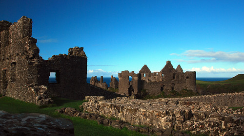 Dunluce Castle ruins in Northern Ireland, UK