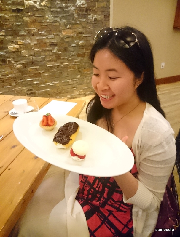  smiling at the desserts