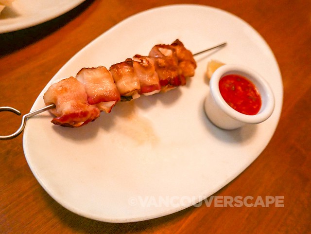Bacon-wrapped lobster at The Keg