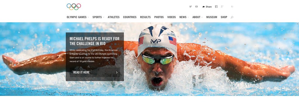 Captura de la portada de Olympic.org